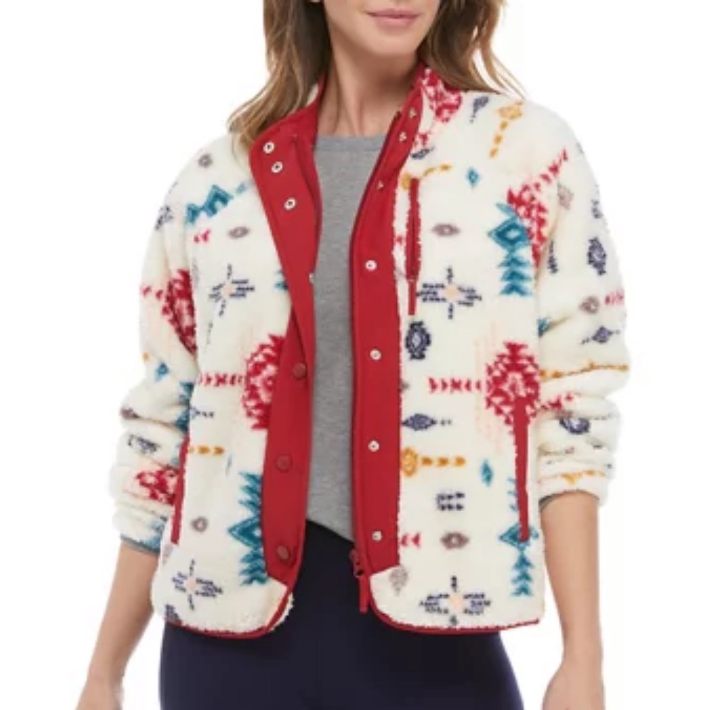 NWT Women’s Sherpa Fleece Printed Jacket Sz S